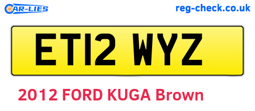 ET12WYZ are the vehicle registration plates.