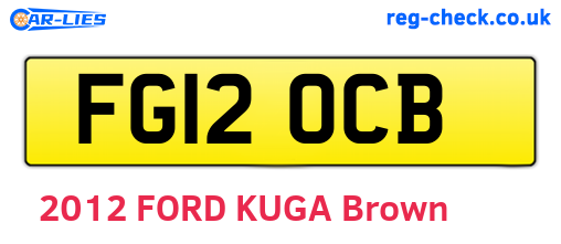 FG12OCB are the vehicle registration plates.