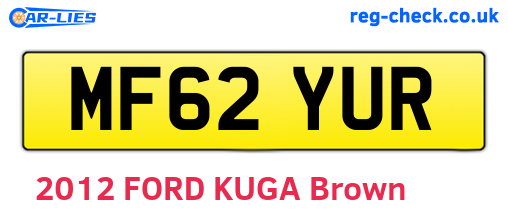 MF62YUR are the vehicle registration plates.