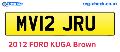MV12JRU are the vehicle registration plates.