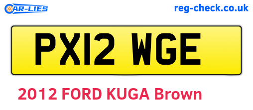 PX12WGE are the vehicle registration plates.