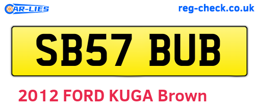 SB57BUB are the vehicle registration plates.