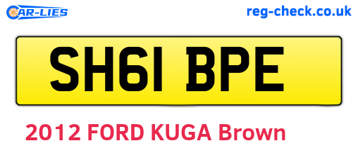 SH61BPE are the vehicle registration plates.