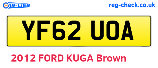YF62UOA are the vehicle registration plates.