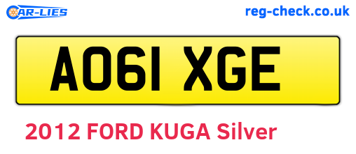 AO61XGE are the vehicle registration plates.