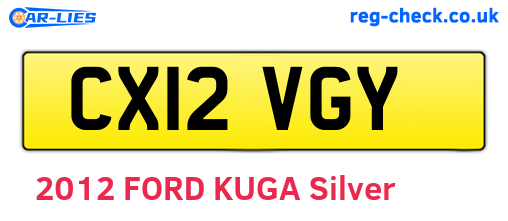 CX12VGY are the vehicle registration plates.