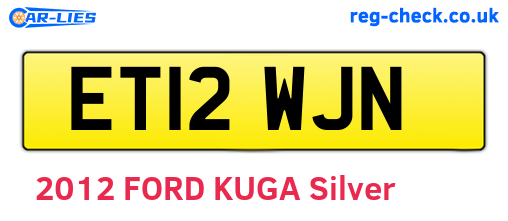 ET12WJN are the vehicle registration plates.