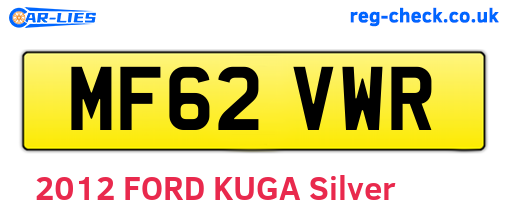 MF62VWR are the vehicle registration plates.