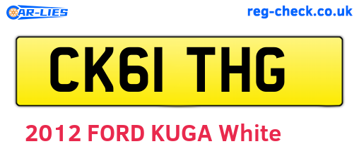 CK61THG are the vehicle registration plates.