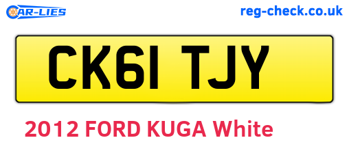 CK61TJY are the vehicle registration plates.