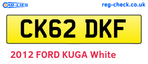 CK62DKF are the vehicle registration plates.