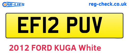 EF12PUV are the vehicle registration plates.