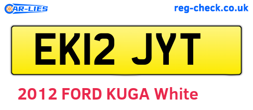 EK12JYT are the vehicle registration plates.