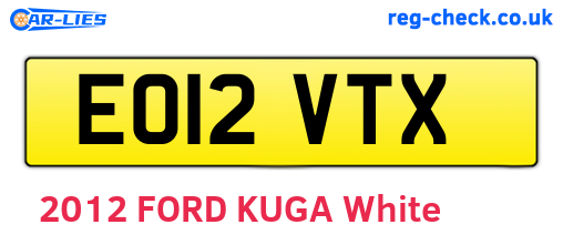 EO12VTX are the vehicle registration plates.