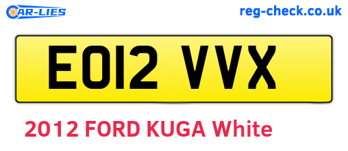 EO12VVX are the vehicle registration plates.