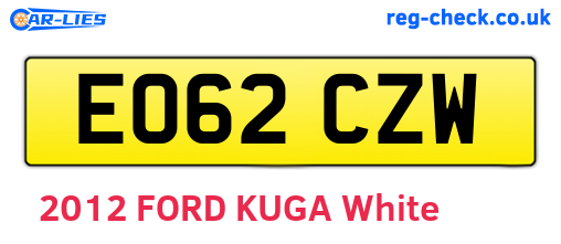 EO62CZW are the vehicle registration plates.