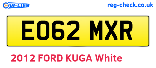 EO62MXR are the vehicle registration plates.