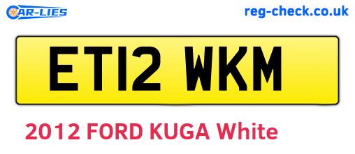 ET12WKM are the vehicle registration plates.