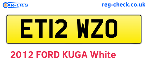 ET12WZO are the vehicle registration plates.