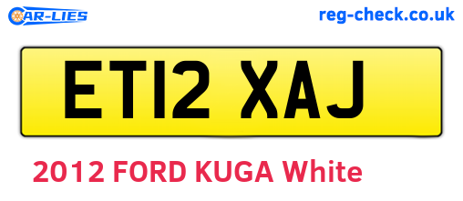 ET12XAJ are the vehicle registration plates.