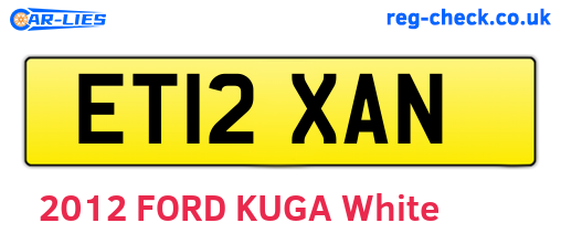 ET12XAN are the vehicle registration plates.
