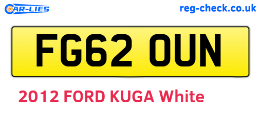 FG62OUN are the vehicle registration plates.