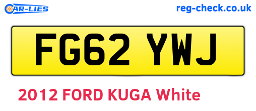 FG62YWJ are the vehicle registration plates.