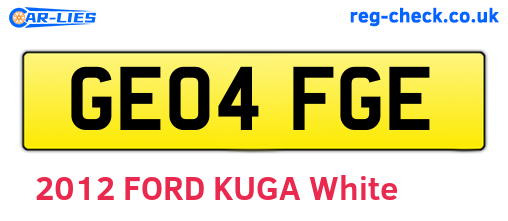 GE04FGE are the vehicle registration plates.