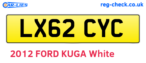 LX62CYC are the vehicle registration plates.