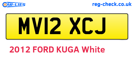 MV12XCJ are the vehicle registration plates.
