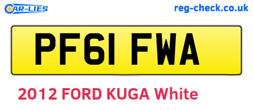 PF61FWA are the vehicle registration plates.