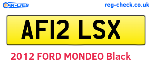 AF12LSX are the vehicle registration plates.