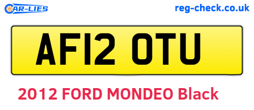 AF12OTU are the vehicle registration plates.