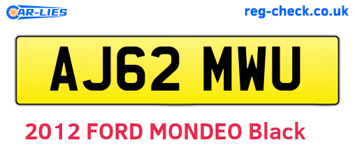 AJ62MWU are the vehicle registration plates.