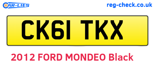 CK61TKX are the vehicle registration plates.
