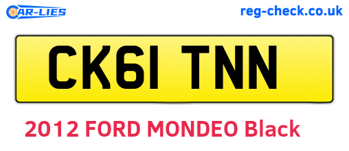 CK61TNN are the vehicle registration plates.
