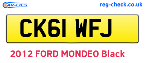 CK61WFJ are the vehicle registration plates.
