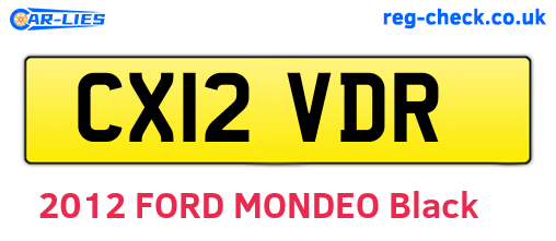 CX12VDR are the vehicle registration plates.