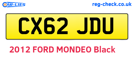 CX62JDU are the vehicle registration plates.