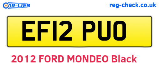 EF12PUO are the vehicle registration plates.