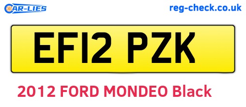 EF12PZK are the vehicle registration plates.