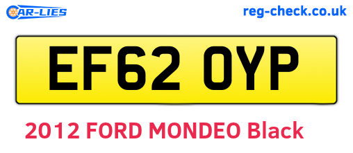 EF62OYP are the vehicle registration plates.