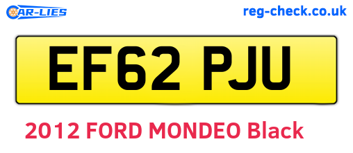 EF62PJU are the vehicle registration plates.