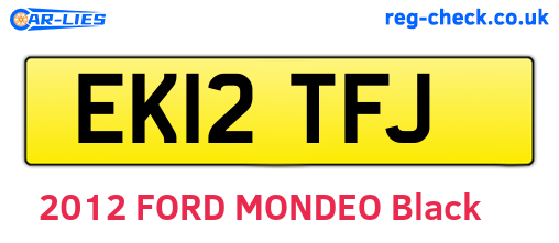EK12TFJ are the vehicle registration plates.