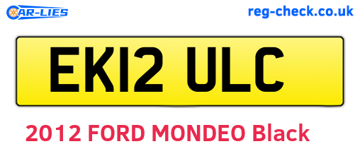 EK12ULC are the vehicle registration plates.
