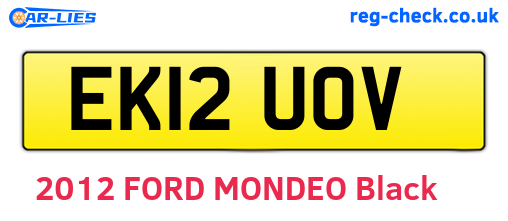 EK12UOV are the vehicle registration plates.