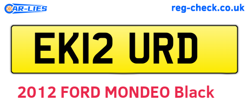 EK12URD are the vehicle registration plates.