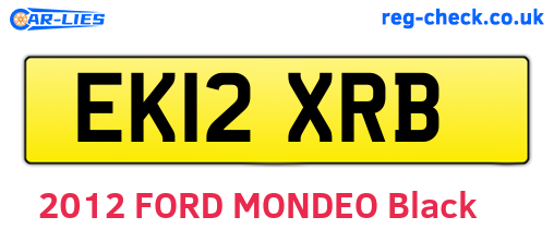 EK12XRB are the vehicle registration plates.
