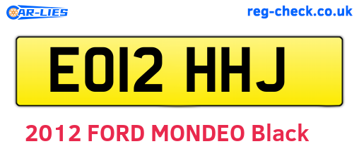 EO12HHJ are the vehicle registration plates.