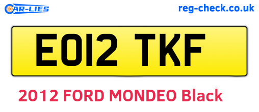 EO12TKF are the vehicle registration plates.
